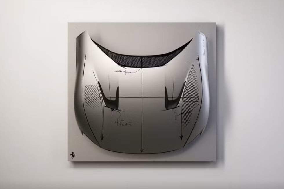 Ferrari lança Sketch Body e transforma capôs em quadros para parede